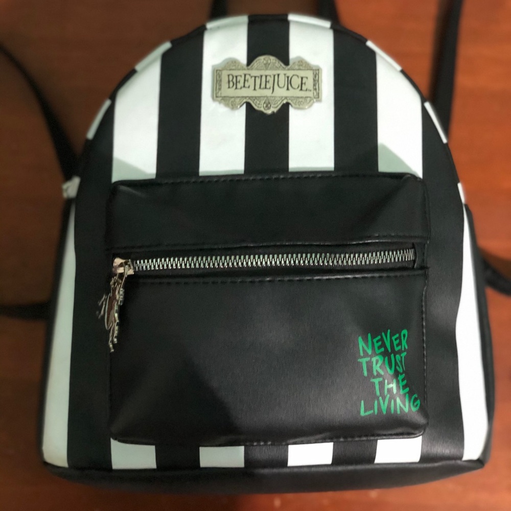 Loungefly Black and White Beetlejuice Backpack